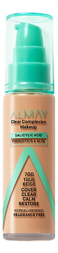 Base De Maquillaje  Almay Clear Complexion Tono: True Beige