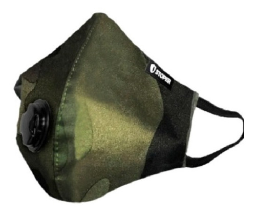 Imagen 1 de 9 de Barbijo Tapa Boca Stoper Con Valvula Camuflado Reutilizable