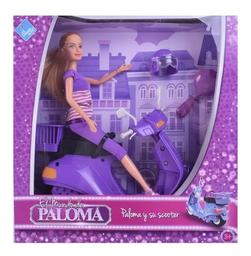 Muñeca Paloma Con Su Scooter Moto El Duende Azul Original