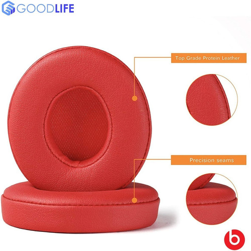 Imagen 4 de 8 de Repuesto Almohadilla Auricular Beats Solo 2.0 Por Par Rojo