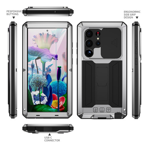 Funda De Uso Rudo Para Samsung S24utra Con Mica
