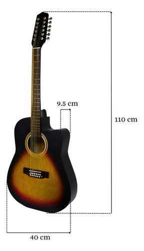 Guitarra Docerola Electroac 4 Bandas Mate C/ Funda Negro Fuego Diestro Bálsamo