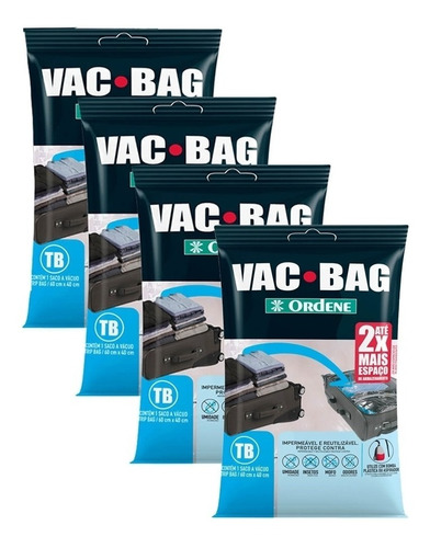 Kit 4 Sacos Para Armazenar A Vácuo Vac Bag Impermeável