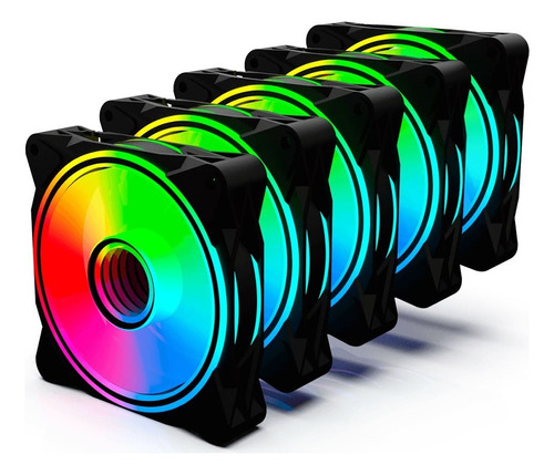 Kit Fan Cooler Gamer One Power Radiant X5 Com 5 Fans Rgb