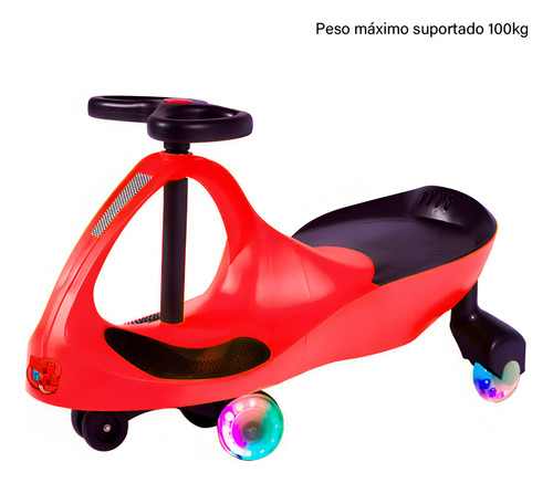 Carrinho Infantil Gira Car Vermelho Com Led Gxt405lvm Fenix