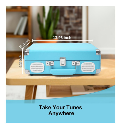 Tocadiscos Mangostan 3 Speed Bluetooth Portable