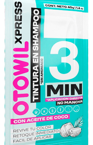 Otowil Xpress Tintura En Shampoo 3 Min Color Rubio X10