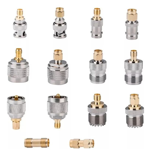 Kit Adaptador Sma A Bnc N Pl Conector Coaxial 14 Pcs