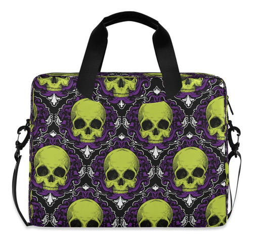 Funda Para Laptop Maletin Correa Mujer Hombre Negocio Skulls