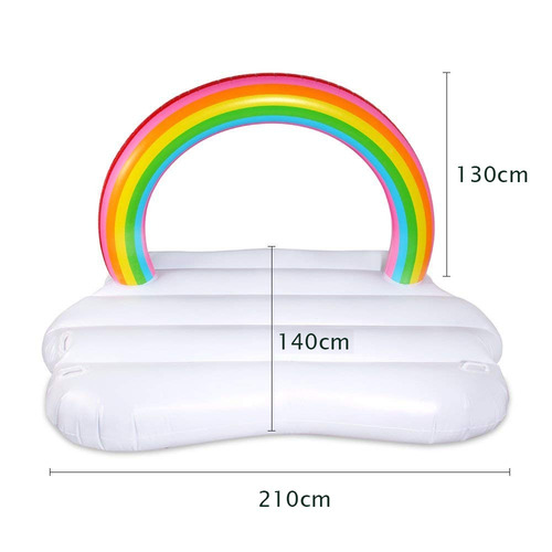 Inflable Colchoneta Nube Arcoiris Gigante Para Pileta+cuotas