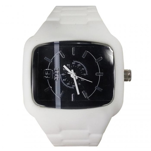 Relógio Pulso Air Watch Pulseira De Silicone Branco M12
