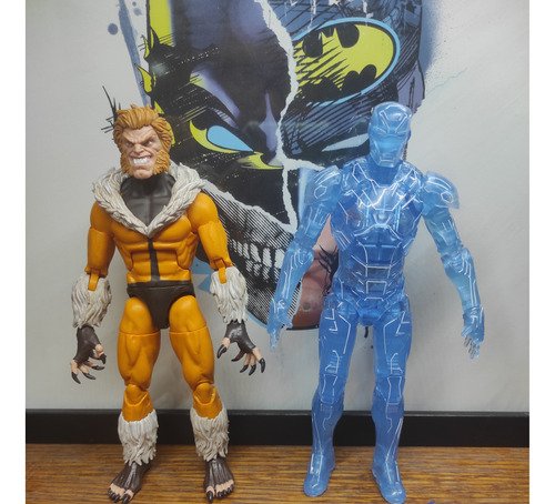 Lote Marvel Legends Iron Man Holograma Y Sabretooth 