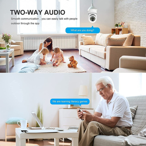 Imagen 8 de 8 de Camara Lampara Robotica Wifi Interior 1080p Audio Video!!!!