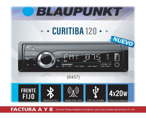 Estéreo Para Auto Blaupunkt Curitiba 120 Con Usb Y Bluetooth