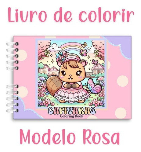 Livro De Colorir Capivaras 50 Desenhos Em Folhas Grossa 180g E Capa Dura Caderno De Colorir Estilo Bobbie Goods