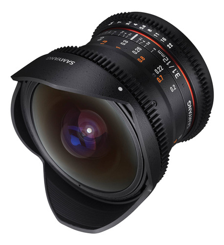 Samyang 12mm T3.1 Vdslr Cine Fisheye Lens For Canon Ef Mount