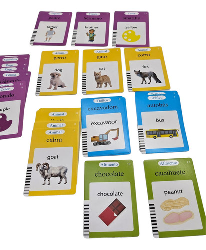Tarjetas Aprendizaje ,lectura Español-ingles 224 Plabra B13