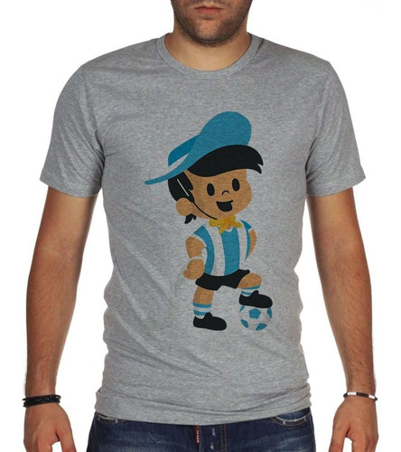 Remera De Hombre Boy Argentina Pelota Niño Dibujo Diseño