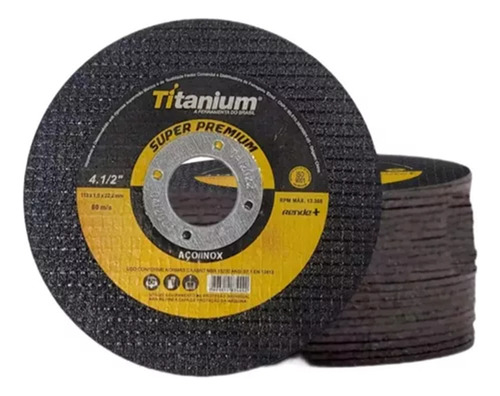 Disco De Corte Fino 4.1/2 115x1x22.2m 80m/s 25un - Titanium