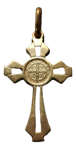 Dije Cruz Oro 18k San Benito #982 ( Medallas Nava) 