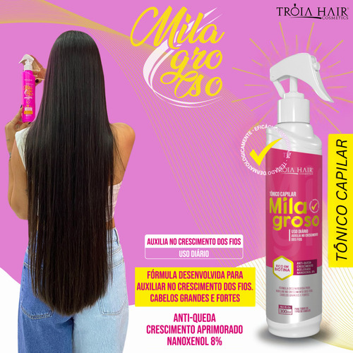 Lanç. Tônico Milagroso P/ Crescimento Capilar 300ml Tróia