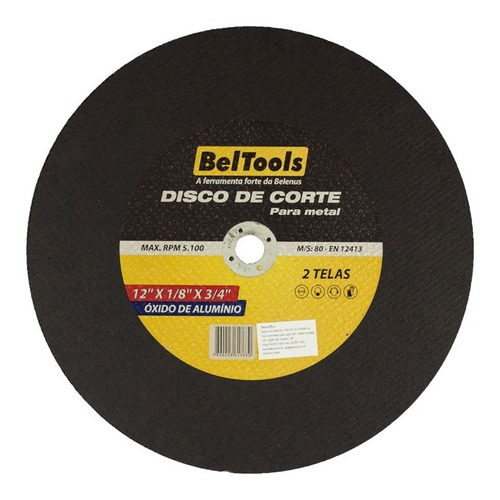 Kit C/ 5 Disco De Corte Ferro 12x1/8 X 3/4 Beltools 