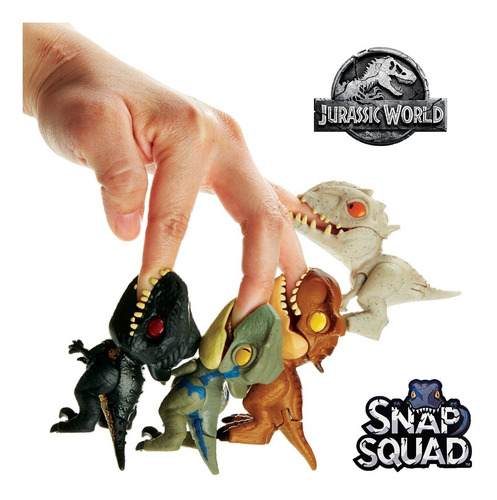 Imagem 6 de 8 de Dinossauro Triceratops Snap Squad - Jurassic World - Mattel