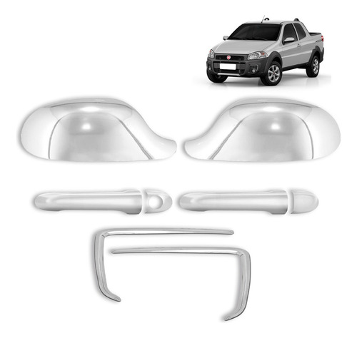 Strada 19 Cromado Apliques Retrovisor Maçaneta Farol Milha