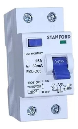 Interruptor Diferencial 2x25a 30ma Stanford