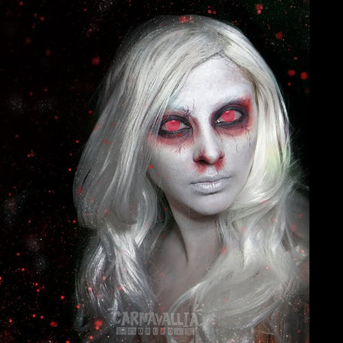 Imagen 6 de 10 de Pupilentes Red Rojos Completos Disfraz Halloween Cosplay