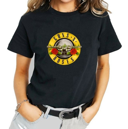 Playera Guns N Roses, Logo Original En Aro Amarillo