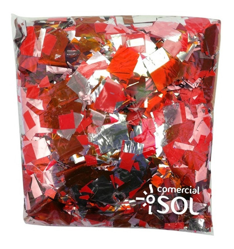 Papel Picado Vermelho Skypaper 1kg Efeito Confete Metalizado