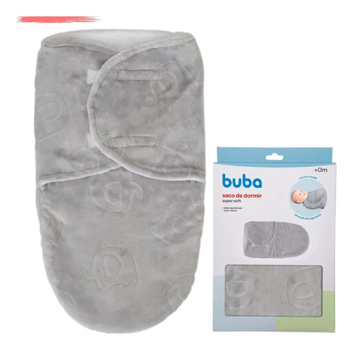 Cueiro Bebe Buba Saco De Dormir Enroladinho Super Soft Cinza