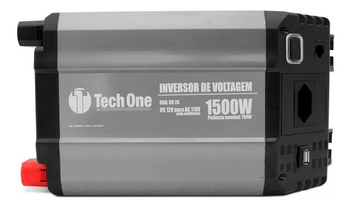 Inversor Tech One 1500w De Potência 12v Para 110v Com Usb