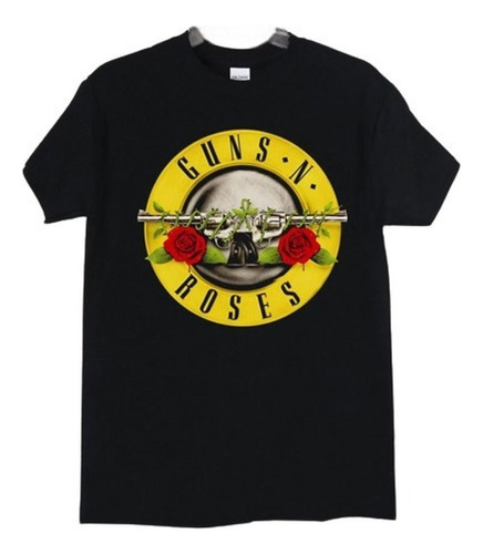 Guns N´ Roses Logo Clasico polera negra Manga Corta Hombre