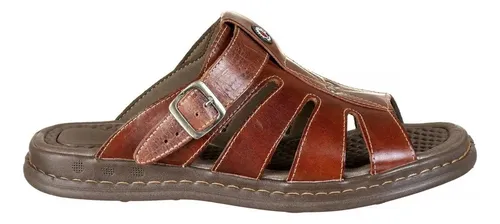 comprar Sandália Chinelo Masculino Em Couro Legítimo Anti Stress