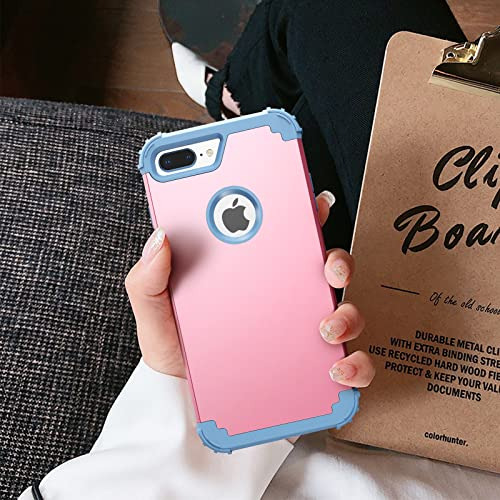 Funda Para iPhone 8 Plus iPhone 7 Plus Rosa/azul Claro Duro