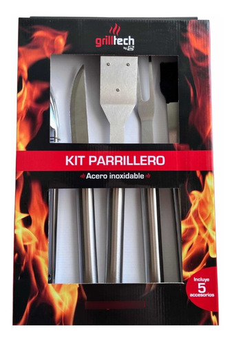 Imagen 2 de 8 de Set Accesorios Parrilleros Grilltech