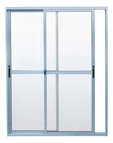 Puerta Ventanas Waluminio Ad401 De 1.50 X 2.00 Serie 20 color plateado