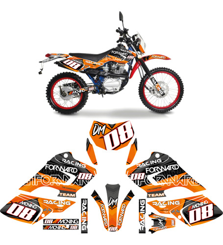 Kit De Graficos Dm 125 Full Body Racing 08 Nra