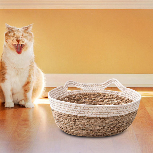 Cesta Para Cama De Gato Tejida A Mano Cama De Salón