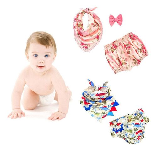 El kit de baberos para bebés con bragas brinda frescura hasta 12 meses
