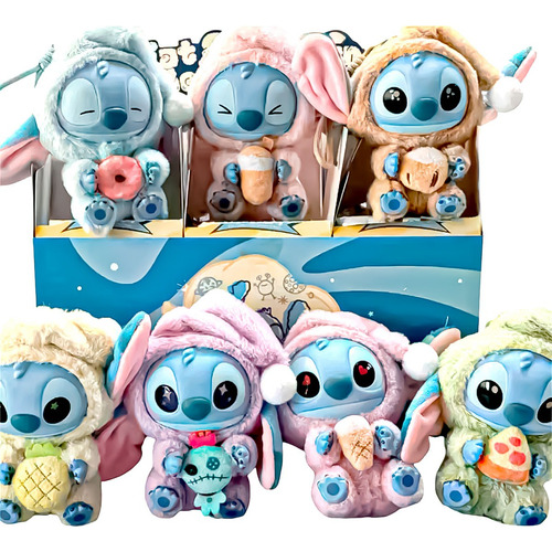 Labubu Oso Peluche Sorpresa 15 Cm Índigo Llavero Sorpresa Stitch