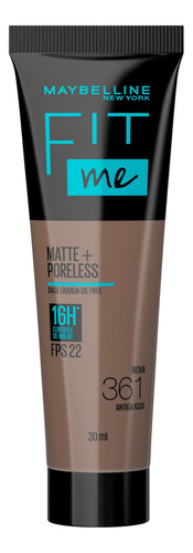 Base de maquiagem líquida Maybelline Fit Me Matte+ Poreless Fit Me FPS tom nova 361 antiga n330  -  72mL 45g