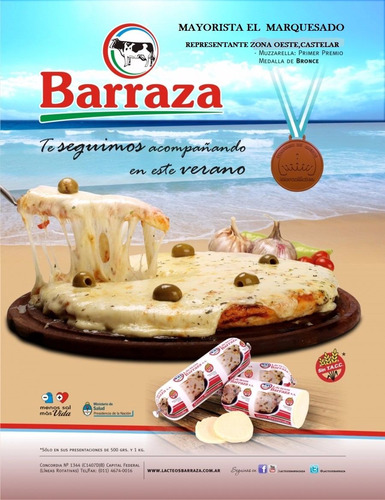 Mozzarella Barraza Plancha De 20kg Marquesado,castelar