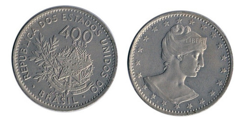 Brasil 1901 Cuproníquel Liberty 400 Réis