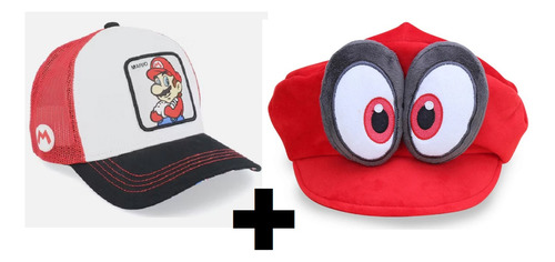 2 Gorras Super Mario Bros (trucker Cap + Cappy)