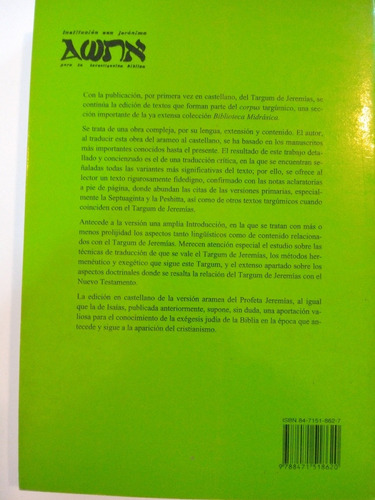 Josep Ribera Florit Traduccion Del Targum De Jeremias