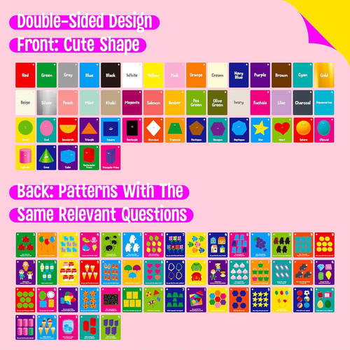 Tarjetas De Flash Color Y Forma Spritegru 50 Piezas