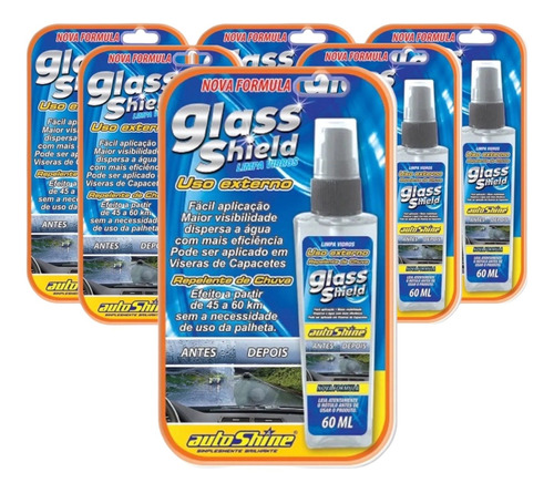 Cristalizador Repelente De Chuva Glass Shield - 6 Unidades